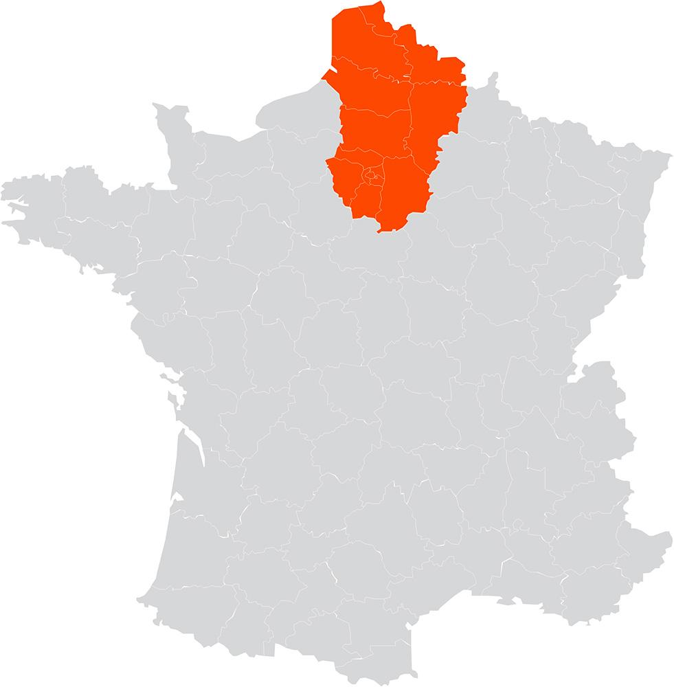 Carte France, zone intervention PREV’INC & CIE